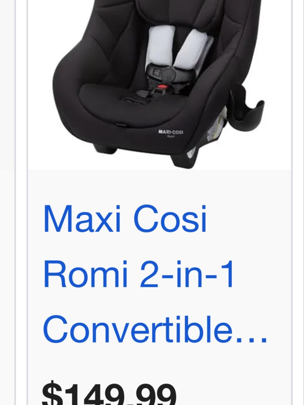 Maxi-Cosi Romi 2-in-1 Convertible Car Seat - Black and Gray